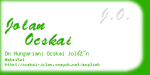 jolan ocskai business card